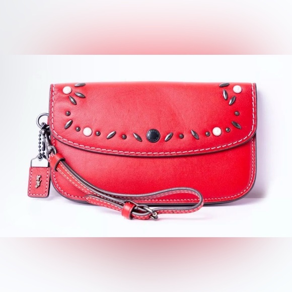 Coach Handbags - ❤️COACH ❤️RARE ROUGE 1941 RED GLOVETANNED LEATHER CLUTCH